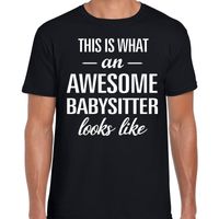 Awesome babysitter / oppaser cadeau t-shirt zwart heren - thumbnail