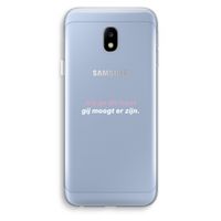 gij moogt er zijn: Samsung Galaxy J3 (2017) Transparant Hoesje