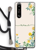 Gele bloemen: Sony Xperia 1 III Transparant Hoesje met koord