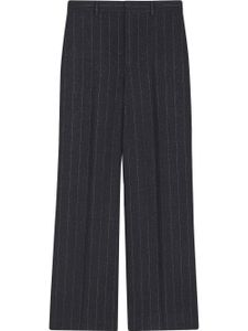 Saint Laurent pantalon de costume à fines rayures - Bleu