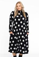 Yoek Maxi Jurk met rits DAISY | Zwart | Maat 54/56