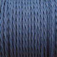 Strijkijzersnoer Navy Blauw gevlochten per meter