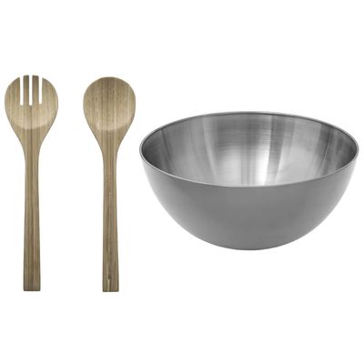 Secret de Gourmet Slakom/schaal met slacouvert - RVS - D29 cm
