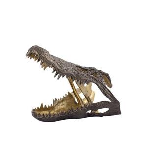 PTMD Lizee Brass casted alu crocodile head statue S