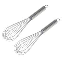 Excellent Houseware garde klopper - 2x - RVS - 28 cm - Keukengarde - gerei - zilver Excellent Houseware garde klopper - 2x - RVS - 28 cm - Keukengarde - gerei - zilver