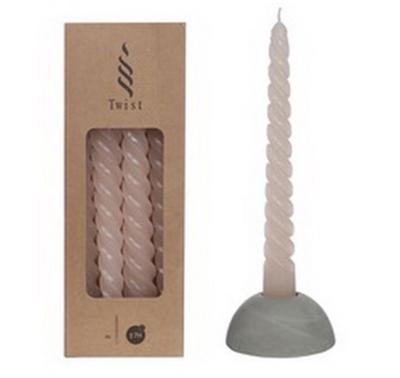 Twisted Candles Set 4 st. White Pink - Buitengewoon de boet