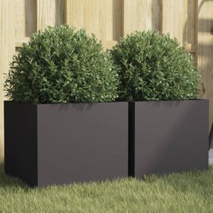 VidaXL Plantenbakken 2 st 32x30x29 cm staal zwart