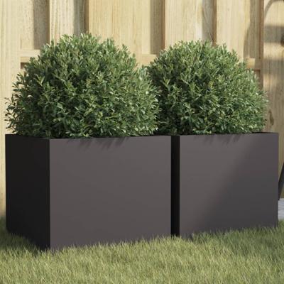 VidaXL Plantenbakken 2 st 32x30x29 cm staal zwart