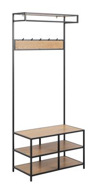 Bendt Kapstok/Kledingrek 'Holger' Met 5 haken, Eiken en metaal, 185 x 77cm
