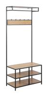 Bendt Kapstok/Kledingrek 'Holger' Met 5 haken, Eiken en metaal, 185 x 77cm