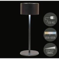 Oplaadbare tafellamp USB zwart 8x22cm