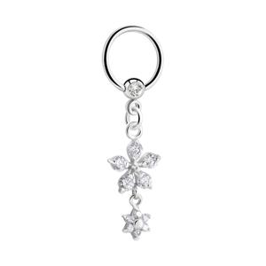 Jeweled Ball Closure Ring met bedel Chirurgisch staal 316L / Belegde messing Piercingringen