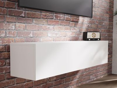 Tv-meubel MARLEY 1 klapdeur 140 cm wit