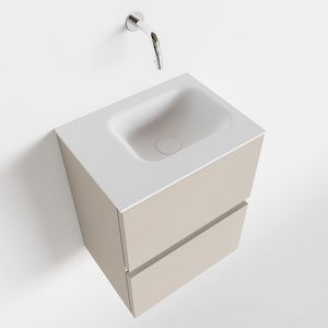Toiletmeubel Mondiaz Ada | 40 cm | Meubelkleur Linen | Lex wastafel Talc Links | Zonder kraangat