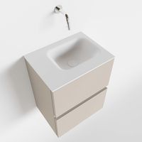 Toiletmeubel Mondiaz Ada | 40 cm | Meubelkleur Linen | Lex wastafel Talc Links | Zonder kraangat