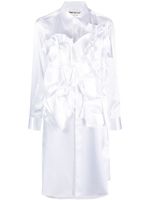 Comme Des Garçons robe-chemise satinée à volants - Blanc - thumbnail