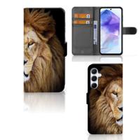 Samsung Galaxy A55 | Telefoonhoesje | Met pasjeshouder | Leeuw