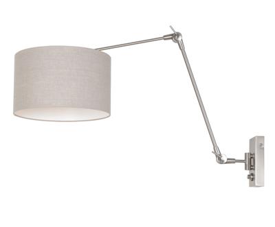 Steinhauer Wandlamp prestige chic 8107 staal kap grijs linnen