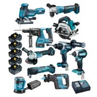 Makita DLX1036TJ1 Accu Combiset 10-delig 18V 5.0Ah in Mbox