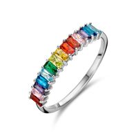 Ring Rainbow zilver-zirconia 4 mm meerkleurig