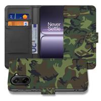 OnePlus Nord CE 5 | Bookcase | Hoesje met Camouflage Leger Donker Design, Pasjes en Magnetische Sluiting