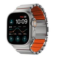 Nomad Stratos Titanium Strap Apple Watch 44mm / 45mm / 46mm / 49mm Naturel/Ultra Orange