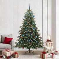 VidaXL Kunstkerstboom groen 210 cm pvc en metaal en plastic