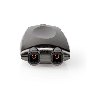Nedis® Optical Audio Adapter | TosLink Female - 2x TosLink Female | Aluminium | Grey