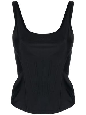 Mugler débardeur moulant à encolure arrondie - Noir