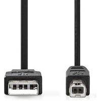 USB-Kabel | USB 2.0 | USB-A Male | USB-B Male | 10 W | 480 Mbps | Vernikkeld | 0.50 m | Rond | PVC | - thumbnail
