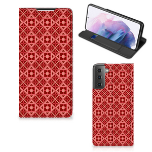 Samsung Galaxy S21 Plus Hoesje met Magneet Batik Rood