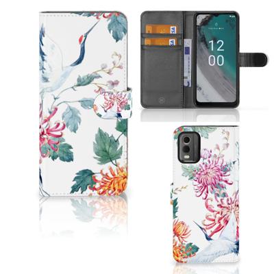 Nokia C32 | Telefoonhoesje | Met pasjeshouder | Bird Flowers