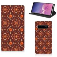 Samsung Galaxy S10 | Hoesje met Magneet | Batik Brown