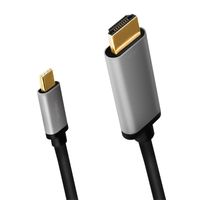 LogiLink CUA0101 tussenstuk voor kabels USB 3.2 Gen1 Type-C HDMI-A Zwart, Grijs - thumbnail