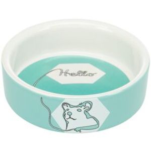 TRIXIE VOERBAK / WATERBAK KERAMIEK STRIP HAMSTER ASSORTI 8 CM