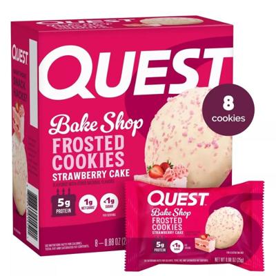 Quest Frosted Cookies Strawberry Cake (8 stuks)