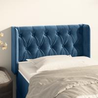 Hoofdbord met randen 83x16x78/88 cm fluweel donkerblauw