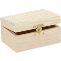 Klein houten kistje rechthoek 11.5 x 8 x 6 cm   -