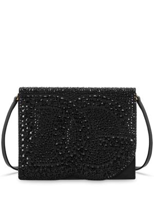 Dolce & Gabbana sac à bandoulière à logo strassé - Noir