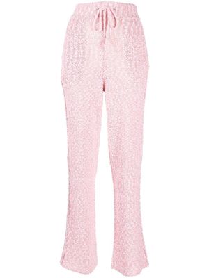 Ferragamo pantalon à taille à lien de resserrage - Rose
