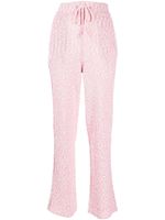 Ferragamo pantalon à taille à lien de resserrage - Rose