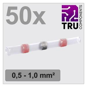 TRU COMPONENTS TC-12888420 Stootverbinder Met krimpkous 0.5 mm² 1.0 mm² Volledig geïsoleerd Rood 50 stuk(s)