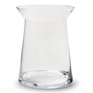 Transparante trechter vaas/vazen van glas 19 x 25 cm   -