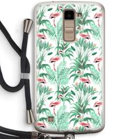 Flamingo bladeren: LG K10 (2016) Transparant Hoesje met koord