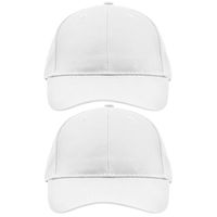 2x stuks 6-panel baseball witte caps voor volwassenen