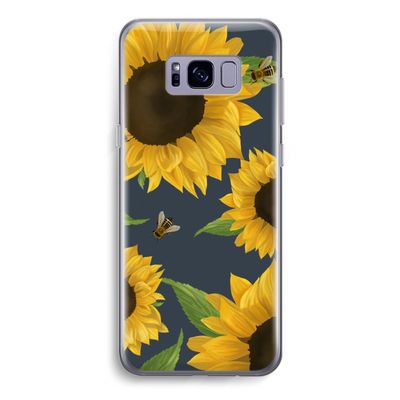 Sunflower and bees: Samsung Galaxy S8 Transparant Hoesje