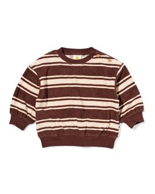 HEMA Babysweater Terry Strepen Bruin (bruin)