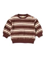 HEMA Babysweater Terry Strepen Bruin (bruin)