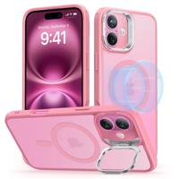 iPhone 16 Classic Hybrid Case with Stash Stand (HaloLock) - Frosted Pink