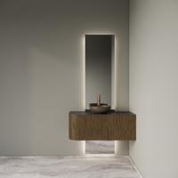 Badkamermeubelset Gliss Design Alluro 100 cm Rechts Castle Brown